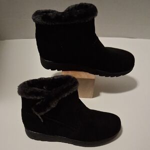 Women's Black Suede Ankle Boots
